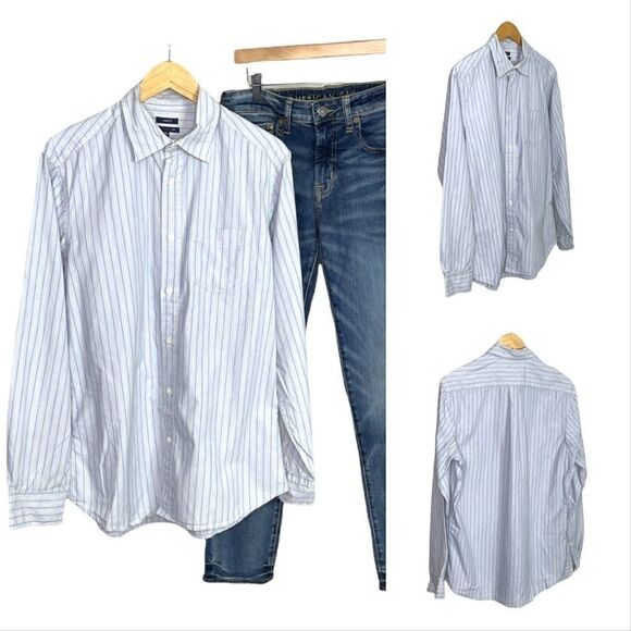 Gap Factory Men’s striped Button Down classic Fit shirt size M NWOT - Picture 3 of 9